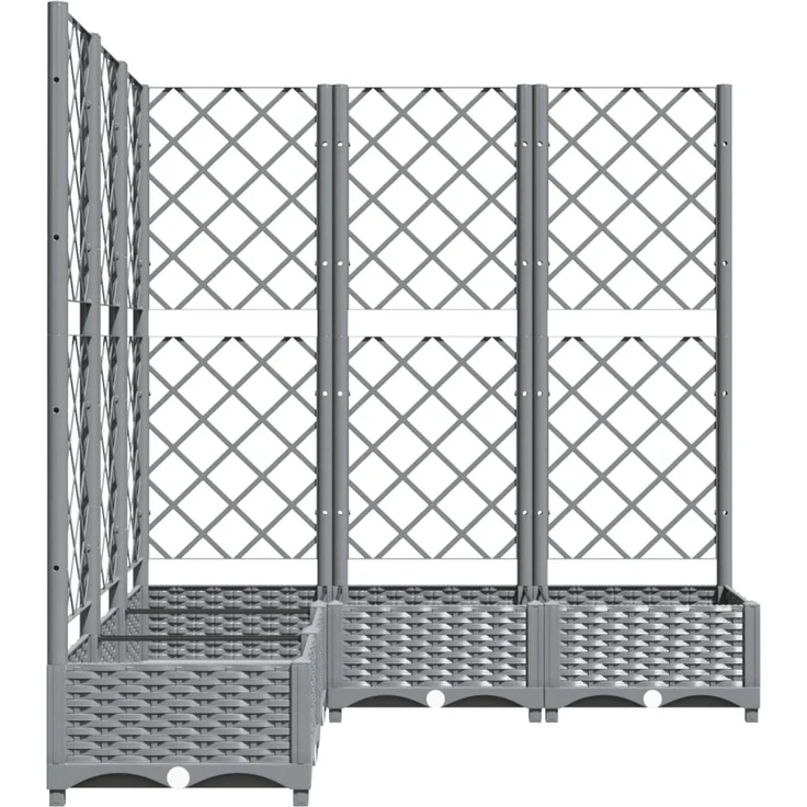 vidaXL Pflanzkübel mit Rankgitter Hellgrau 120x120x121,5 cm PP 153277 – Bild 5