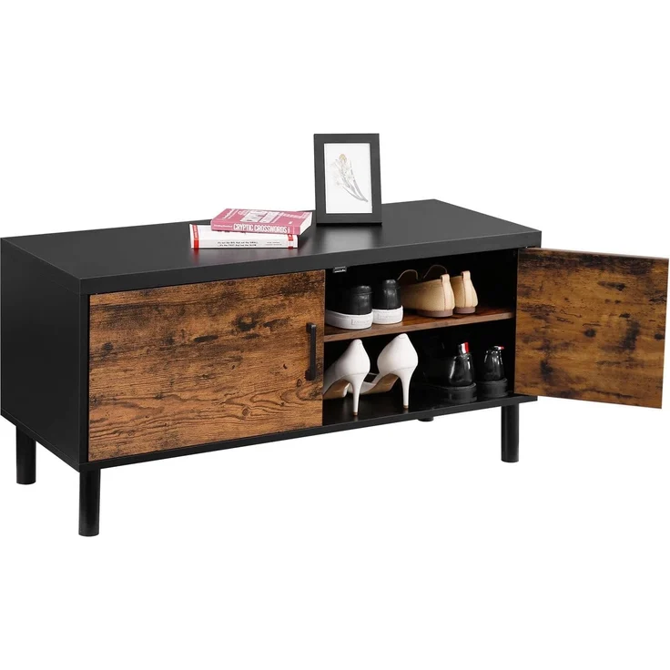 RED Deco Brandon Aufbewahrungsbank, Sitz, Bettvorderseite, für Flur, Schlafzimmer, Wohnzimmer, aus Holz, einfache Montage, industrieller Stil – Bild 5