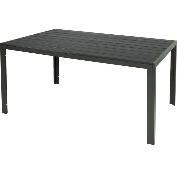 INDA-Exclusiv Küchentisch Großer Non-Wood Gartentisch aus Aluminium anthrazit / grau 180x90cm