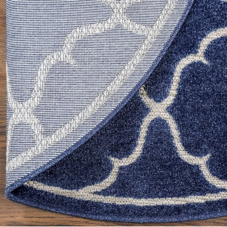 Sanat 'Berlin' Teppich, Höhe: 6 mm, In -und Outdoor geeignet, Blau, 120 cm Rund – Bild 4