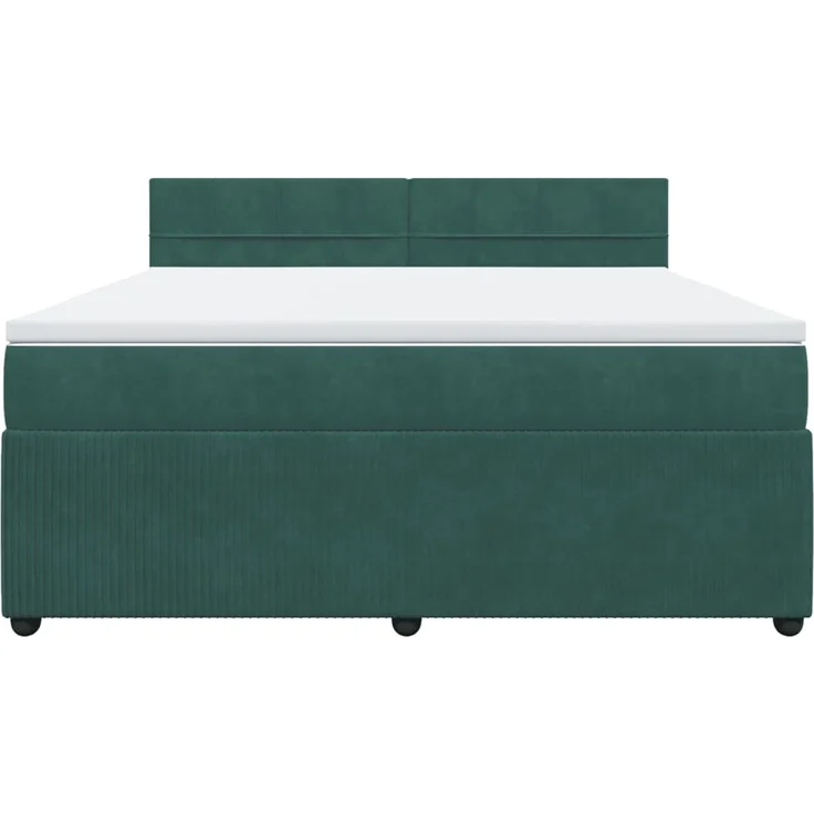 vidaXL Boxspringbett mit Matratze Dunkelgrün 180x200 cm Samt 3287809 – Bild 4