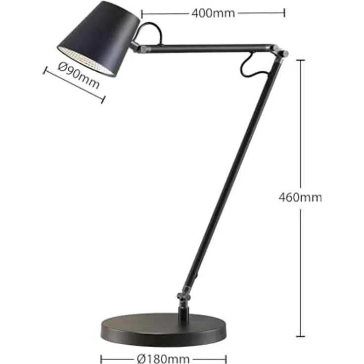 Lucande LED-Schreibtischlampe Tarris, dimmbar, Höhe 46 cm, schwarz – Bild 7
