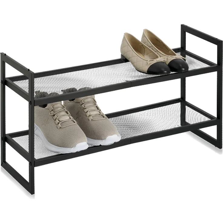 ZELLER Schuhregal 17192 aus Metall, schwarz, stapelbar / Stapelregal – Bild 2