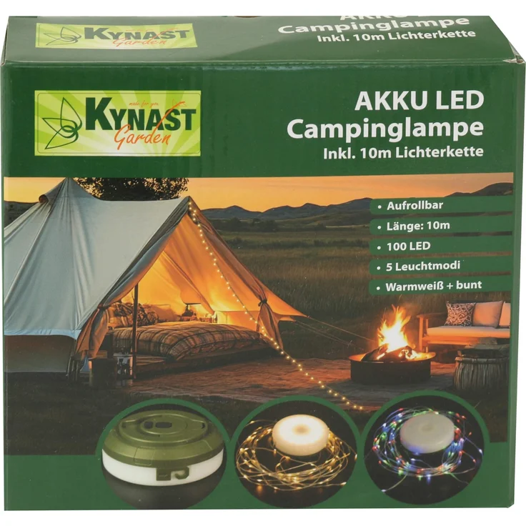 KYNAST LED Akku Campinglampe mit Lichterkette warmweiß & bunt ausrollbar – Bild 6