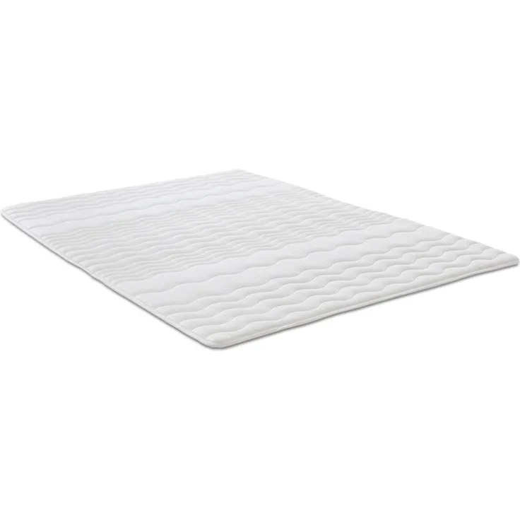 2,5 cm Komfortschaumtopper 90 x 200 cm mit Wellensteppung und Eckgummis