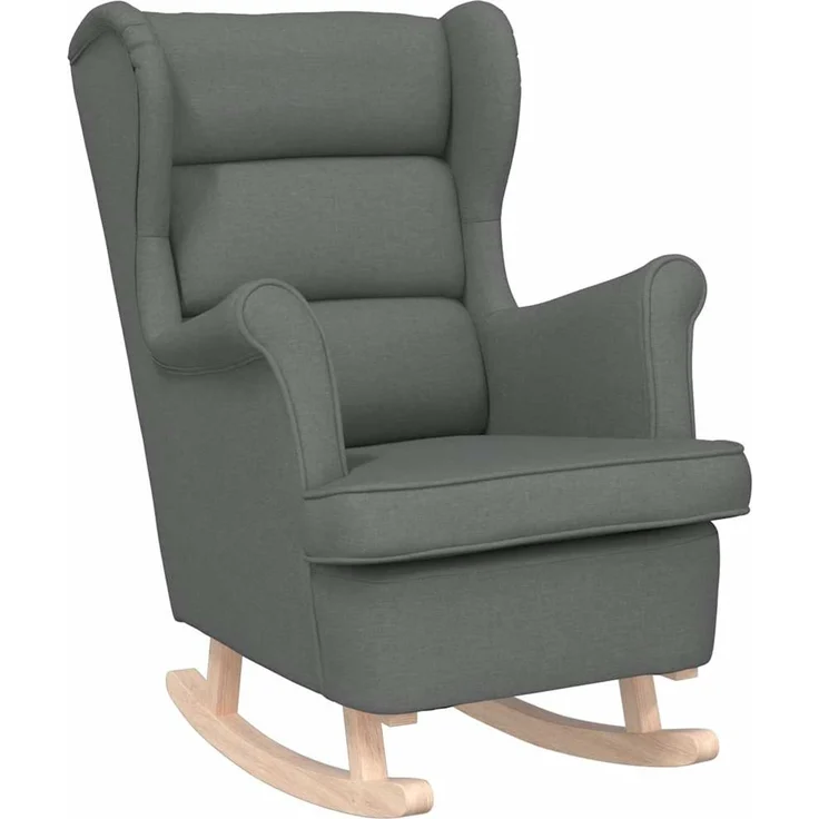 Schaukelsessel, Schaukelstuhl Dunkelgrau 74x90x102 cm Stoff – Bild 2