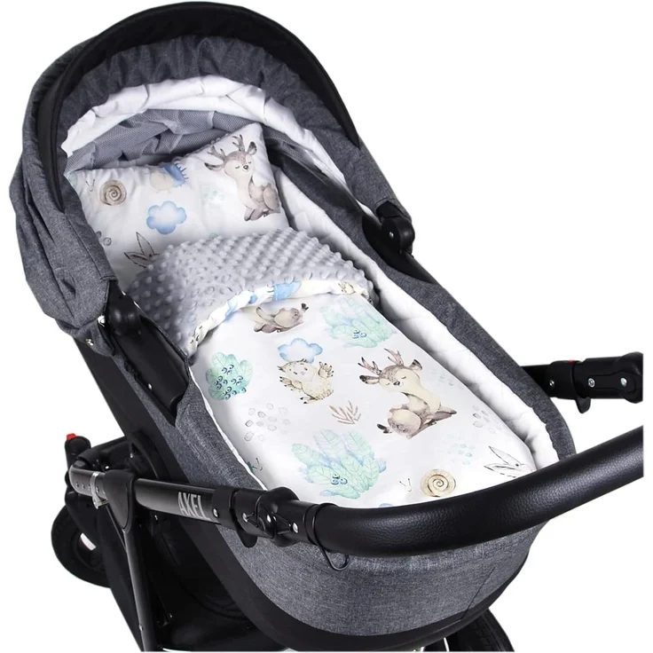 Kinderdecke BABYLUX Babydecke MINKY 2Set Kuscheldecke Decke 75 x 60cm Kinderwagen, BabyLux, MP122 - Grau + Igel – Bild 1