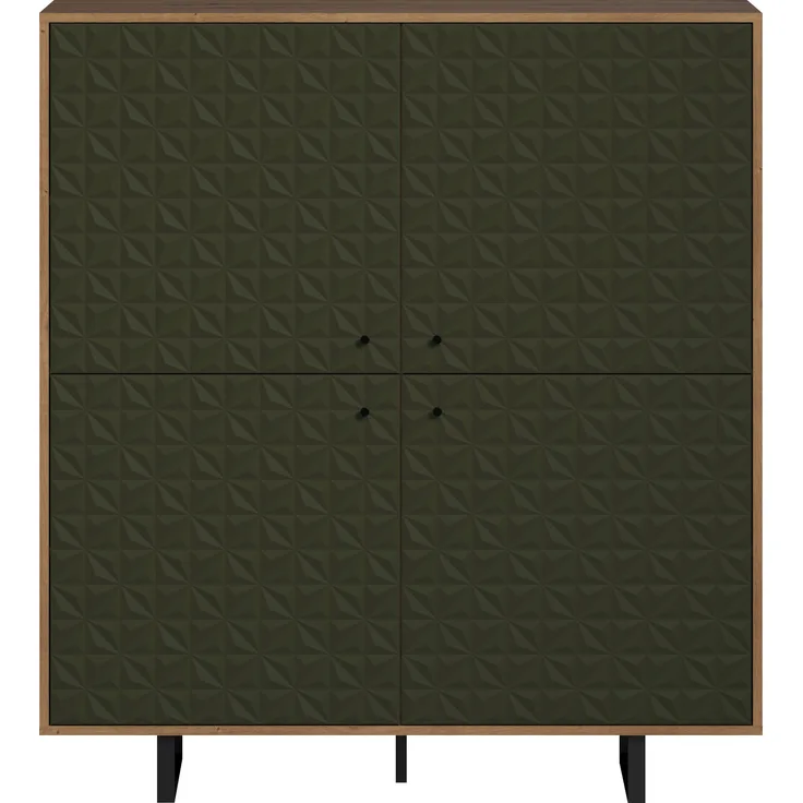 Highboard Sentra | Dark Green / Artisan Eiche
