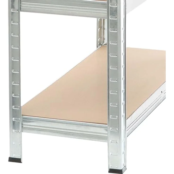 Wiltec Set 2X Schwerlastregal 120 x 60 x 200 cm, 200kg/Ablage, Steckregal verzinkt aus Stahl, Lastenregal mit 5 Ablagen, Werkstattregal – Bild 7