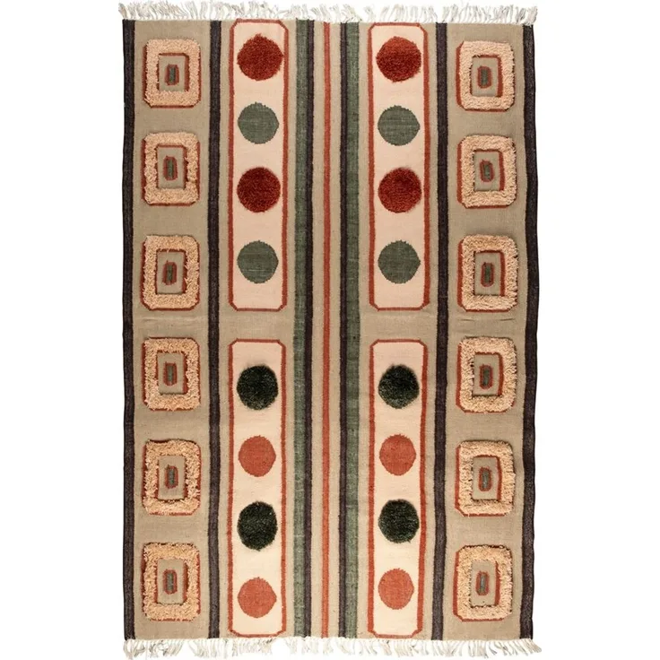 Teppich Haydon 160x230 Grau von Dutchbone im Boho-Retro-Stil fürs