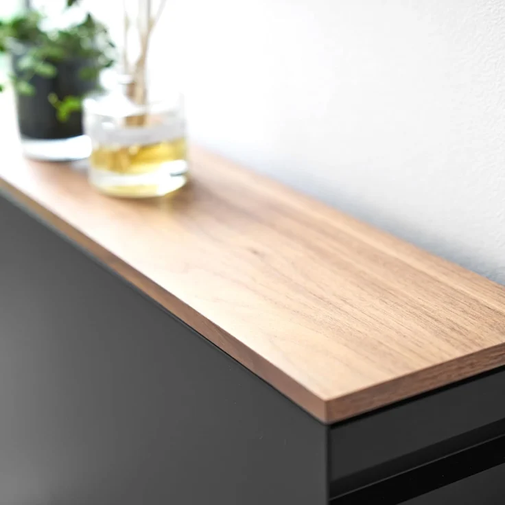 Yamazaki 1427 Tower Auszieh-Regal mit Holzablage, schwarz, Stahl/Holz/Polypropylen/Silikon, minimalistisch, 56 x 14 x 55 cm – Bild 10