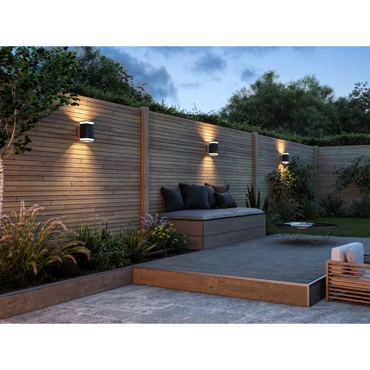 LED Außenwandleuchte aus Aluminium Schwarz, Up Down Light, 23x9cm – Bild 7