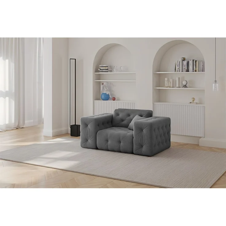 Sessel Designersessel CHANTAL in Stoff Moly Anthrazit – Bild 1