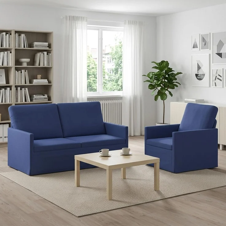 vidaXL Sofa-Set 2 pcs Polizeiblau Samt (V) 3433215 – Bild 1