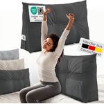 ELONEO Rückenkissen Keilkissen für Bett und Sofa, Lesekissen mit praktischem Seitenfach, 1-tlg, mit praktischem Seitenfach, Lesekissen, mit waschbarem Bezug