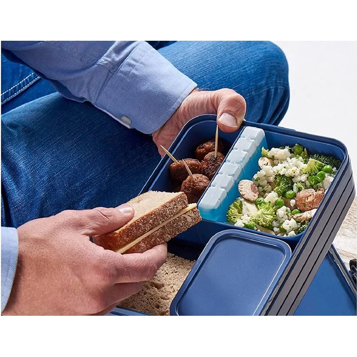 Mepal 2-tlg Limited Edition Bento-Lunchboxen Cool Down Set Take A Break Groß – Brotdose mit Fächern, geeignet für bis zu 8 Butterbrote, TPE/pp/abs, 0 mm Cool Grey / Grau – Bild 5