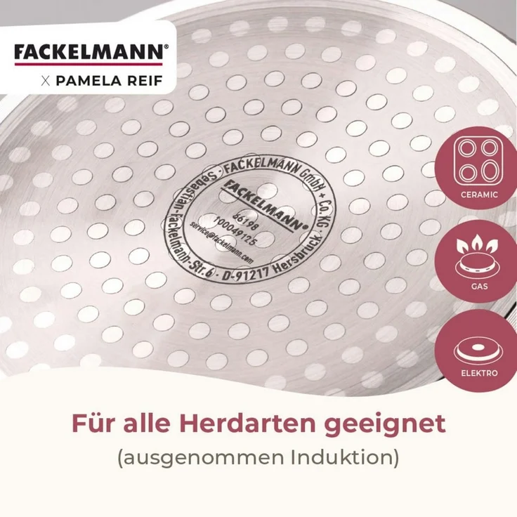 FACKELMANN Kochtopf mit Deckel, Kochgeschirr, Aluminiumtopf, Pastell-Beige – Bild 4