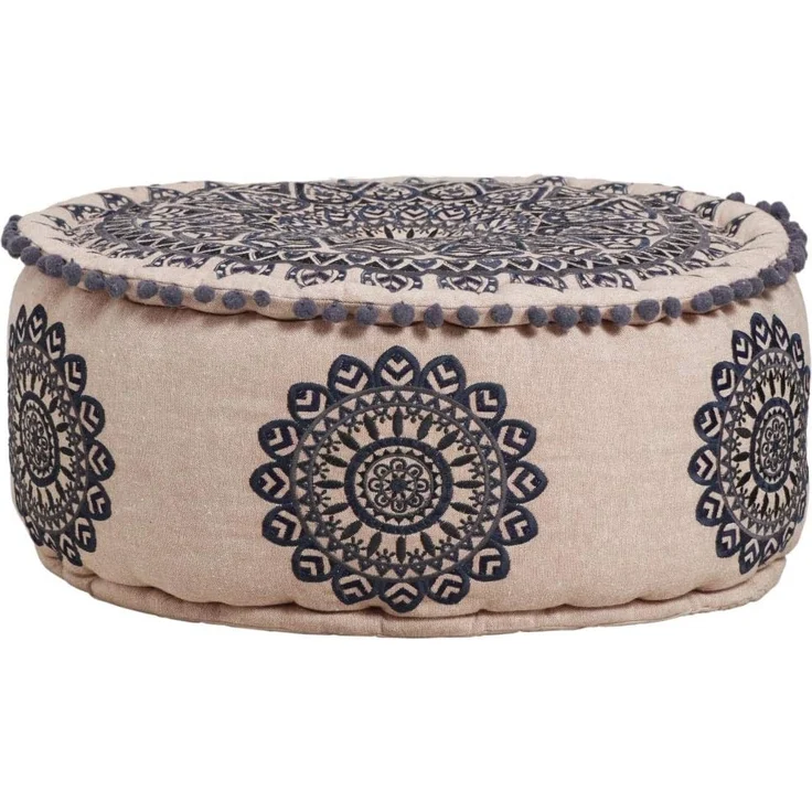 Marrakesch Orient & Mediterran Interior Pouf Orientalische Pouf Hocker Sitzpuff Deko Aziza Schwarz (1-St), Handarbeit – Bild 5