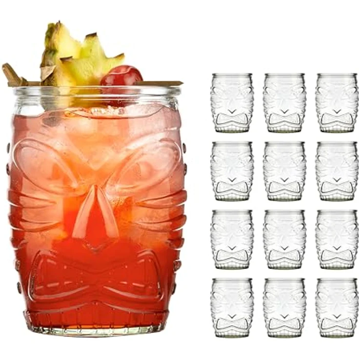 LIBBEY Cocktailglas Libbey Trinkglas, 12er Set -TIKI- von polynesischer Kunst inspiriert, 12-tlg, Glas, 473 ml, hochwertig verarbeitet, im charakteristischen Design – Bild 2