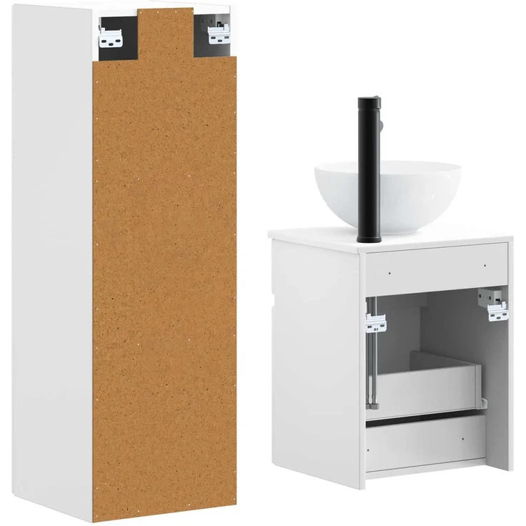 vidaXL Badezimmerschrank-Set 2 stk. Weiß 33 x 34,5 x 100 cm 3406133 – Bild 5