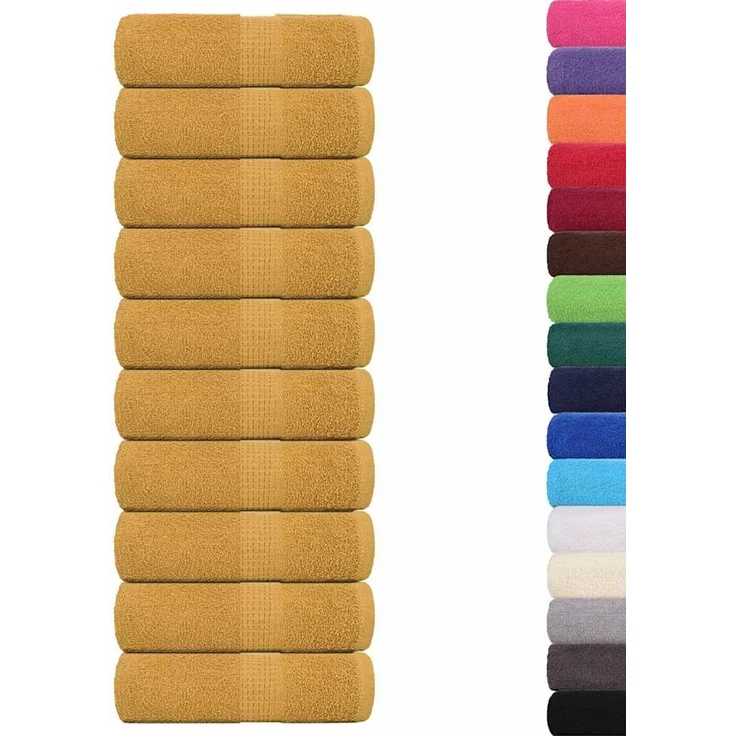 vidaXL Gästetücher FROGN 10 Stk. Gold 30x50 cm 360 g/m² 136805 – Bild 2
