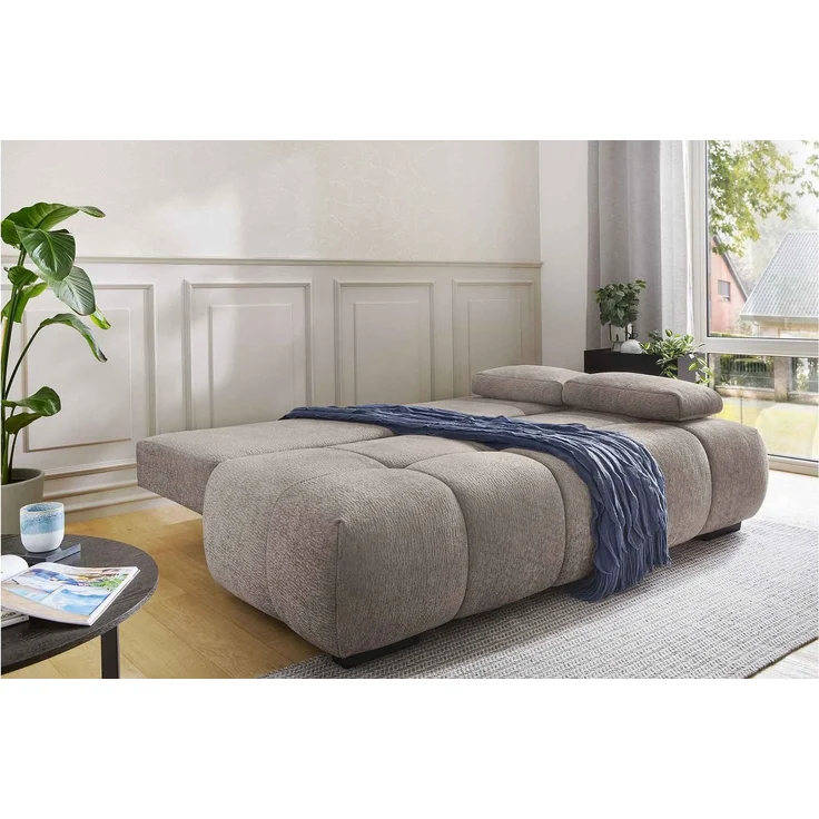 JOB 'Reno' Schlafsofa, Chenille greige, 213 x 101 x 86 cm – Bild 3