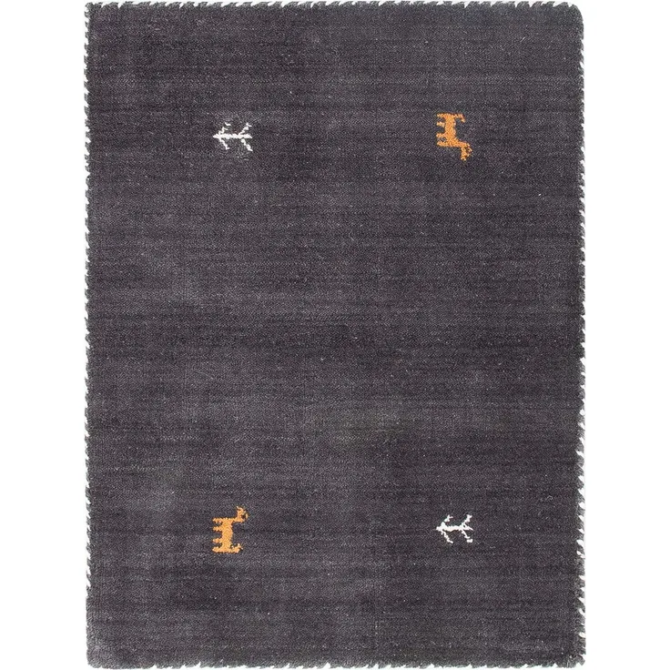 Gabbeh Teppich - Loribaft Softy - 90x60 cm - dunkelgrau