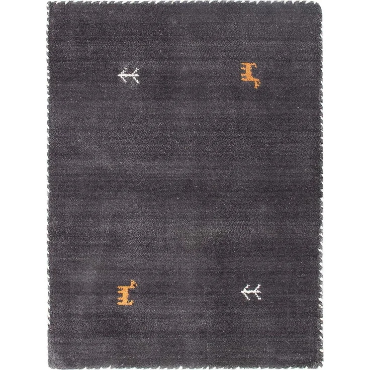 Gabbeh Teppich - Loribaft Softy - 90x60 cm - dunkelgrau – Bild 1