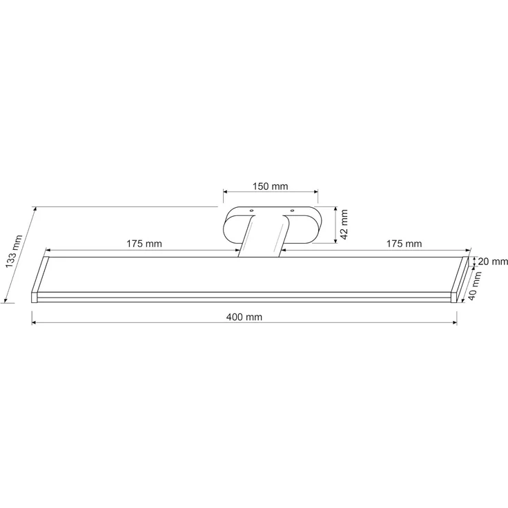 SEBSON Spiegelleuchte LED Spiegellampe Bad 40cm IP44 Wandlampe 8W 600lm 4000K 400x133x42mm, LED integriert, Wandmontage, 110° Abstrahlwinkel, einfach Montage – Bild 3