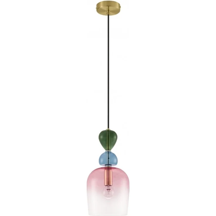 Nova Luce 9009234 MURANO Pendelleuchte 1-flammig Gold Multifarben E14 – Bild 2