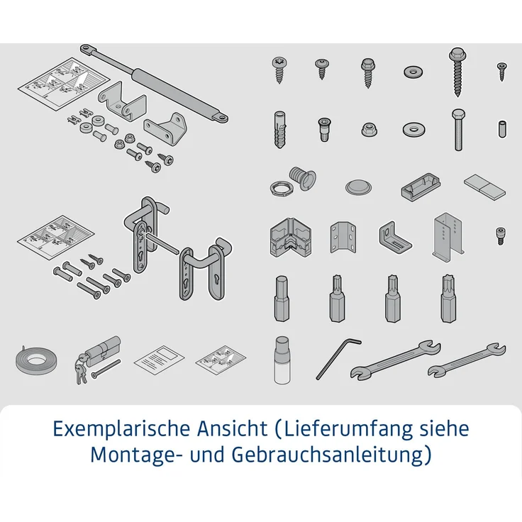 Hörmann Ecostar Metall-Gerätehaus Trend mit Pultdach Typ 3, 238x303 cm , purpurrot, 7,2 m²,1-flüglige Tür – Bild 10