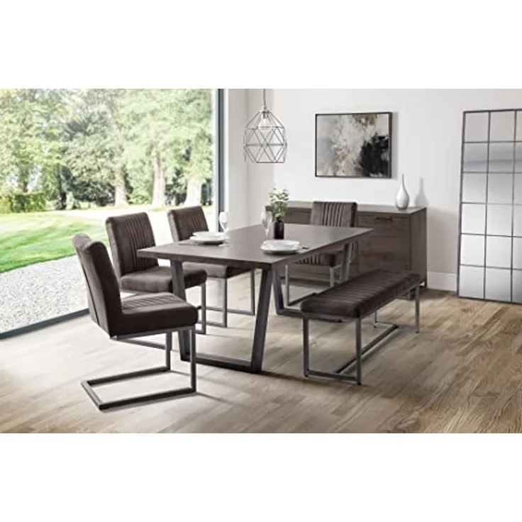 Julian Bowen Brooklyn Polsterbank, Anthrazit, Metall, Einheitsgröße – Bild 2