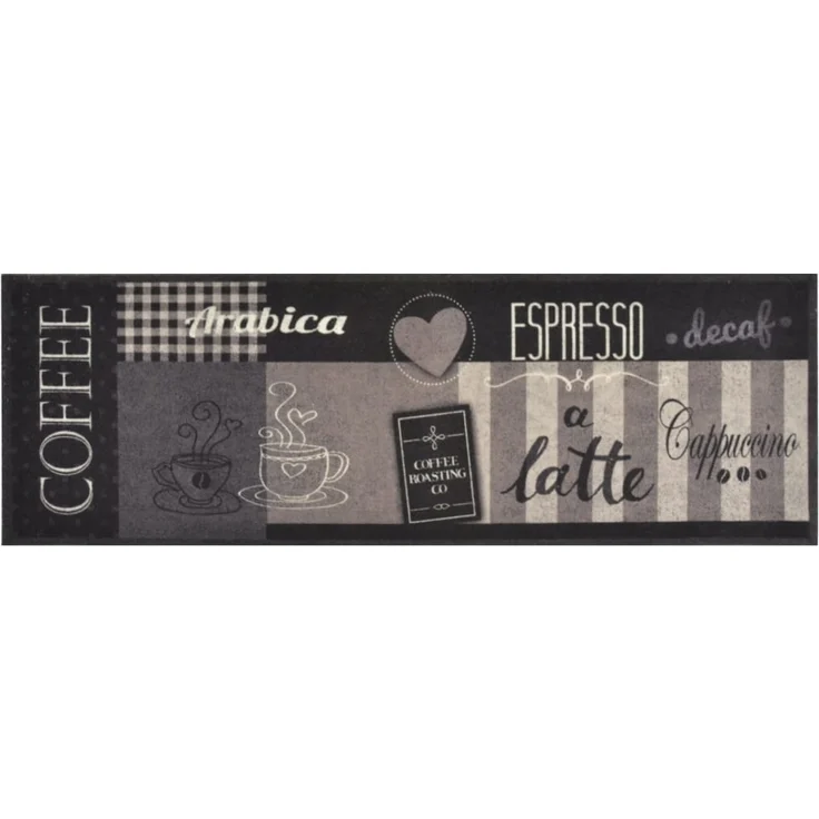 vidaXL Küchenteppich Waschbar Coffee Schwarz 60x180 cm Samt 136556 – Bild 1