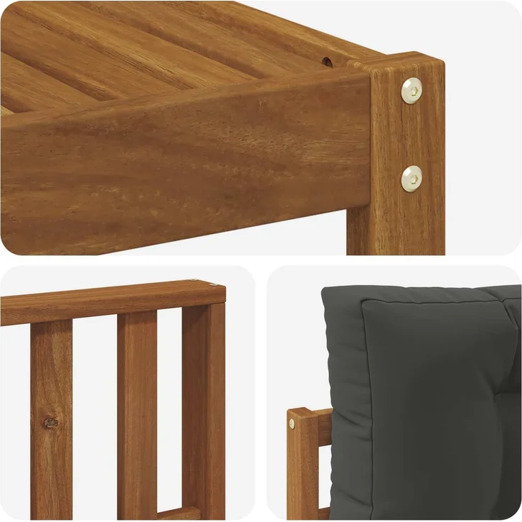 vidaXL Outdoor-Sofagarnitur 4 stk. 4-Sitzer Natur und Anthrazit 3367400 – Bild 5