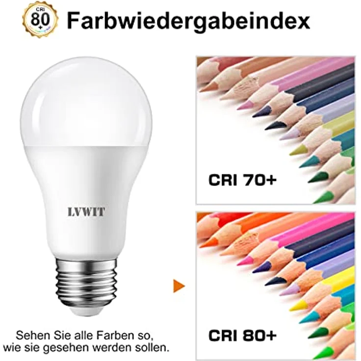 LVWIT E27 LED Birne, 100W Kaltweiß 6500K, ultrahell 1521 lm, Matt, Classic LED Lampe (6er Pack) – Bild 5