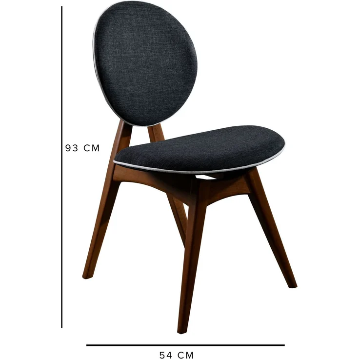 Skye Decor 'Touch v2 - Anthracite' Stuhlset (2-teilig), Walnuss / Anthrazit, 54 x 93 x 55 cm – Bild 6
