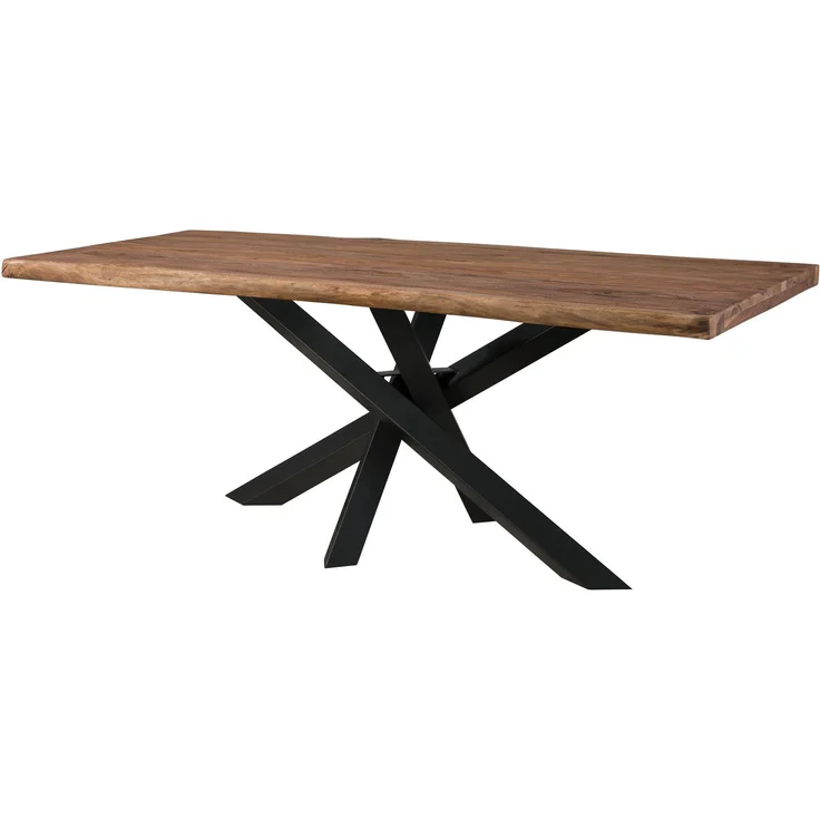 Baumtisch Sheesham 180 x 90 x 79 grau gebeizt / Mikado-Beine anthrazit matt FREEFORM 5 – Bild 8