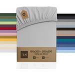 Jersey Spannbettlaken grau 180x200 - 200x200 cm Höhe bis 35cm