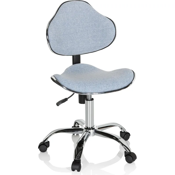 hjh OFFICE Kinder Schreibtischstuhl KIDDY GTI-3 Stoff Hellblau Kinderbürostuhl Drehstuhl ergonomisch, mitwachsend, 634132