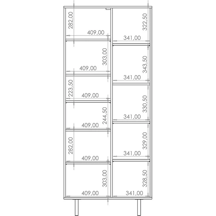Lomadox Vitrine NADOR-132 in Kaschmir, goldfarbene Metallgriffe und -füße – Bild 7
