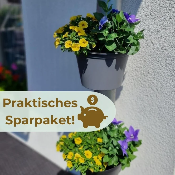 GarPet Blumentopf 2er Set Fallrohr Blumentopf für Regenrohr Regenrinne Pfosten Hängetopf – Bild 6