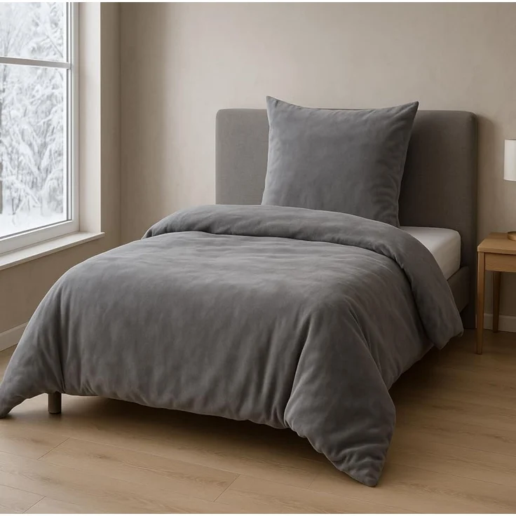 Malika Bettwäsche 155x220 + 80x80 cm Cashmere Touch Bettwäsche, atmungsaktiv, Mikrofaser, 2 teilig, Für Allergiker geeignet, pflegeleicht, angenehm weicher Stoff
