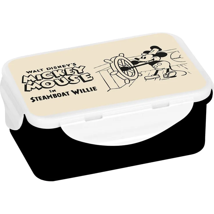 Geda Labels GmbH Lunchbox Mickey in Steamboat Willie Vintage, PP, (1-tlg), Schwarz, 18x13x8cm, spülmaschinengeeignet – Bild 1