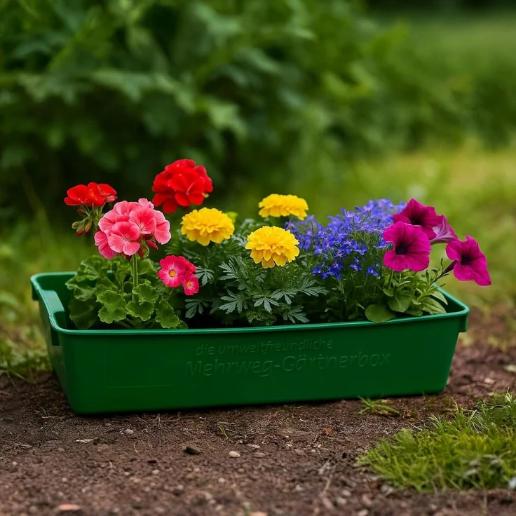 Gärtnerbox Pflanzschale Pikierschale Grün 58x32x11cm Pflanzwanne Blumenkasten Anzuchtwanne eckig Saatschale - robust, wetterfest, frostfest – Bild 4