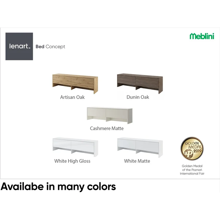 MEBLINI Hängeschrank BC-09 für 140x200 Horizontal Schrankbett - Dunin Eiche - 211x60x46cm - Wandschrank mit Ablagen, Fächern und Teleskopen - Wandregal – Bild 3