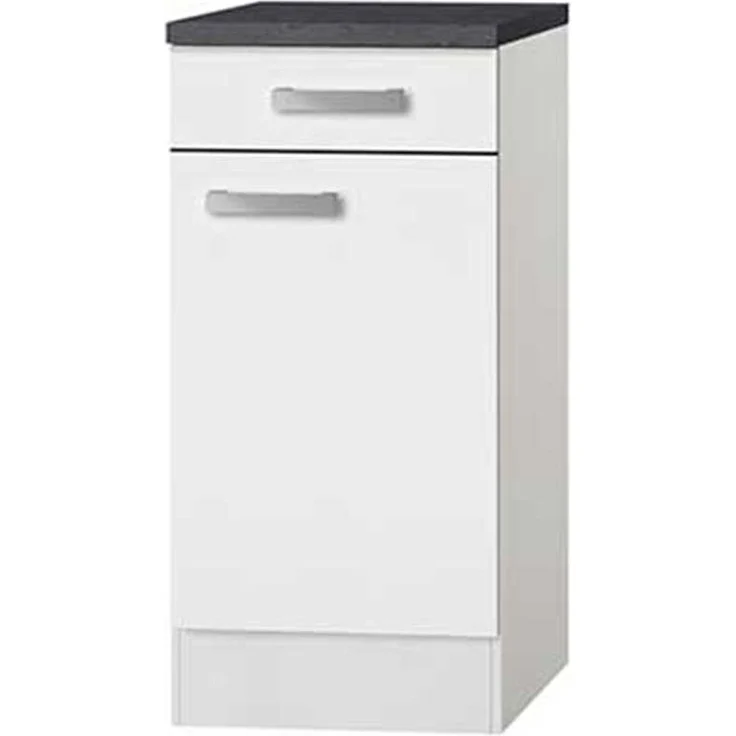 Unterschrank Optimal / Opti-Kult, Holzwerkstoff, Kunststoff, Weiß, 40 x 85 x 60 cm – Bild 1