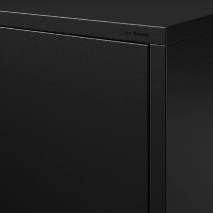 Jan Nowak Kleiderschrank 2 Türig, Metallschrank Glitzernd - Flavio | Ablagen, Kleiderstange, Magnetverschluss | Geräumiger Garderobenschrank für Schlafzimmer | 80 x 185 x 45 cm | Schwarz – Bild 6