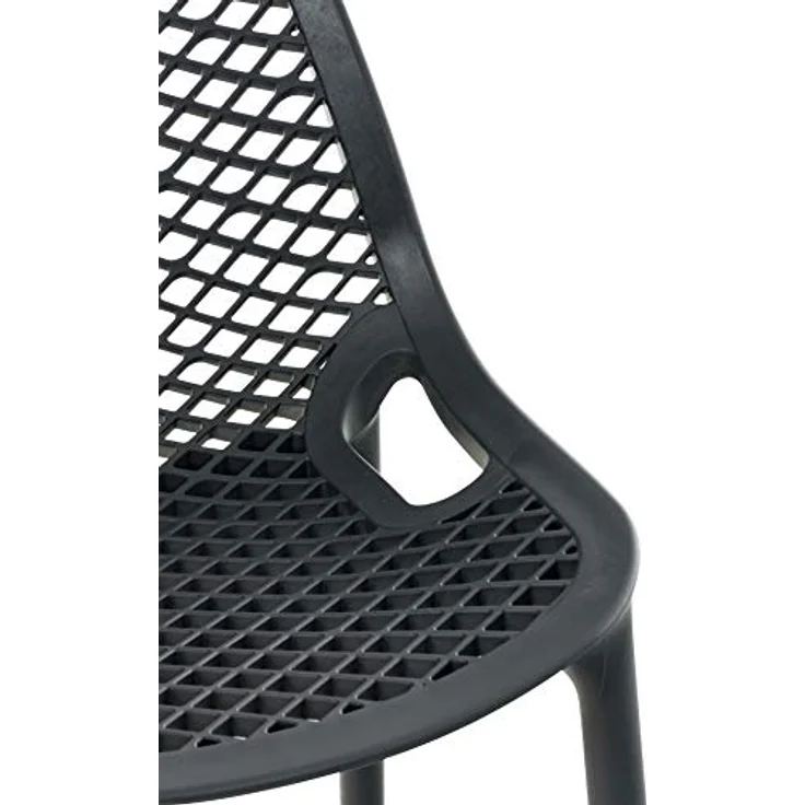 CLP Barhocker Air, Dunkelgrau, ergonomisch, wasserabweisend, 45x105x53 cm, 2er Set für Esszimmer und Garten – Bild 7