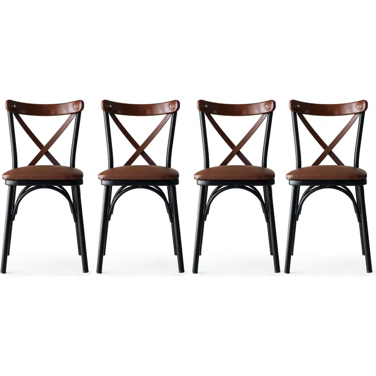 Skye Decor 'Ekol - 1332 V4' Stuhlset (4-teilig), Braun, 42 x 84 x 42 cm