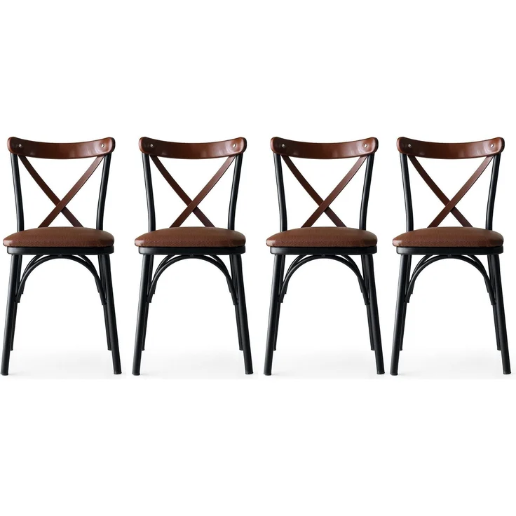 Skye Decor 'Ekol - 1332 V4' Stuhlset (4-teilig), Braun, 42 x 84 x 42 cm – Bild 1